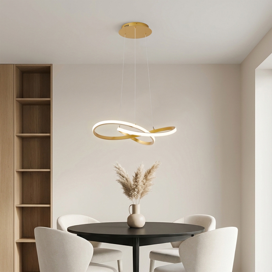 BRILAGI - LED stmievateľný luster na lankách INFINITY LED/55W/230V 3000-6000K 50x50 cm zlatý + diaľkové ovládanie