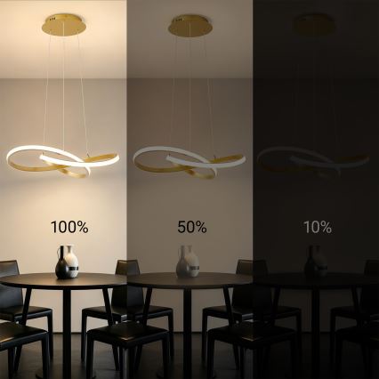 BRILAGI - LED stmievateľný luster na lankách INFINITY LED/55W/230V 3000-6000K 50x50 cm zlatý + diaľkové ovládanie