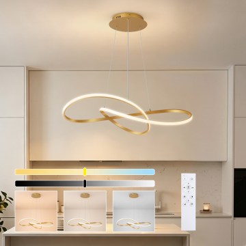 Brilagi - LED stmievateľný luster na lanku INFINITY LED/80W/230V 3000-6000K 80x80 cm zlatý + diaľkové ovládanie