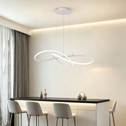Brilagi - LED stmievateľný závesný luster na lanku INFINITY LED/80W/230V 3000-6000K 80x80 cm biela + diaľkové ovládanie