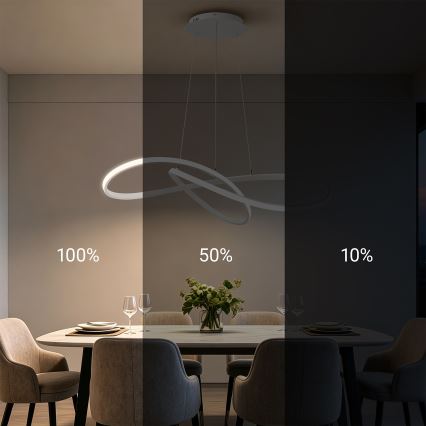 Brilagi - LED stmievateľný závesný luster na lanku INFINITY LED/80W/230V 3000-6000K 80x80 cm biela + diaľkové ovládanie