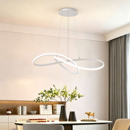 Brilagi - LED stmievateľný závesný luster na lanku INFINITY LED/80W/230V 3000-6000K 80x80 cm biela + diaľkové ovládanie