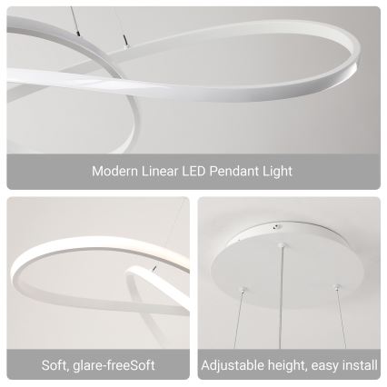 Brilagi - LED stmievateľný závesný luster na lanku INFINITY LED/80W/230V 3000-6000K 80x80 cm biela + diaľkové ovládanie