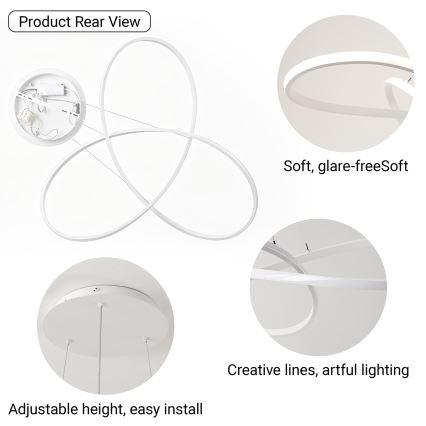 Brilagi - LED stmievateľný závesný luster na lanku INFINITY LED/80W/230V 3000-6000K 80x80 cm biela + diaľkové ovládanie