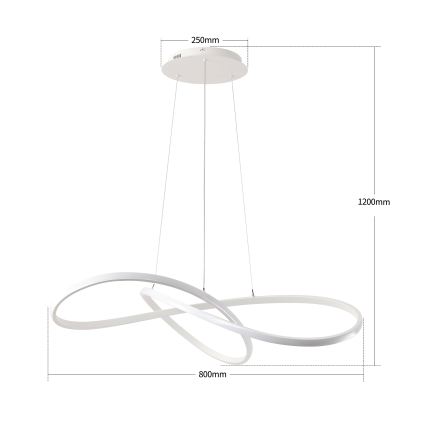 Brilagi - LED stmievateľný závesný luster na lanku INFINITY LED/80W/230V 3000-6000K 80x80 cm biela + diaľkové ovládanie
