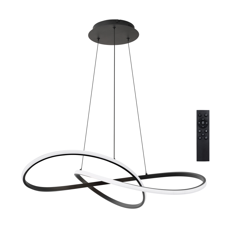 Brilagi - LED stmievateľný luster na lane INFINITY LED/80W/230V 3000-6000K 80x80 cm čierna + diaľkové ovládanie