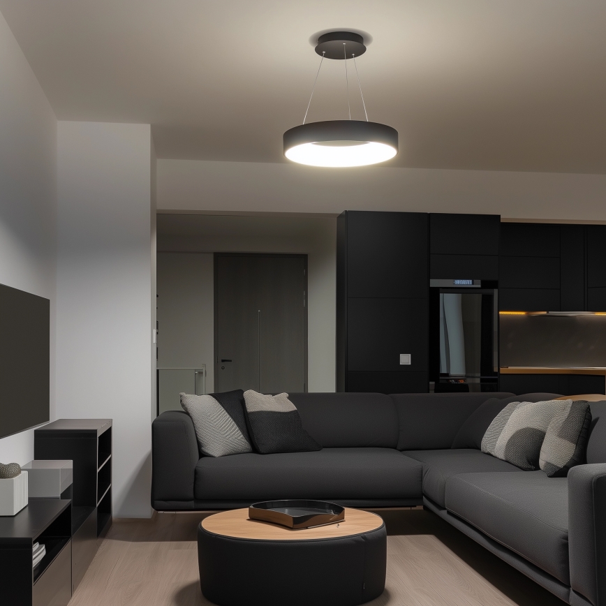 Brilagi - LED stmievateľný luster na lanku FALCON LED/40W/230V 3000-6500K priemer 45 cm čierna + diaľkové ovládanie