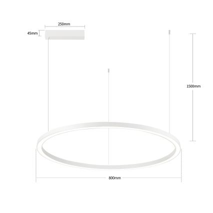 Brilagi - stmievateľný LED luster na lane PORTOFINO LED/60W/230V 3000-6000K priemer 80 cm biela + diaľkové ovládanie