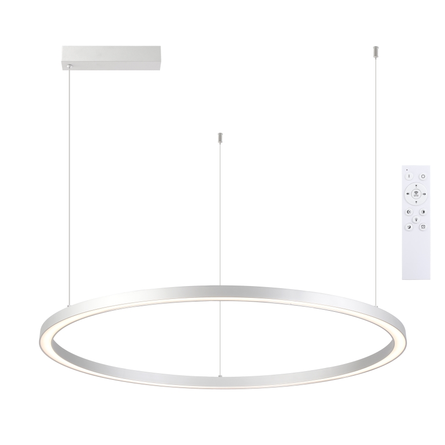 Brilagi - LED stmievateľný luster na lane PORTOFINO LED/60W/230V 3000-6000K pr. 80 cm strieborná + diaľkové ovládanie