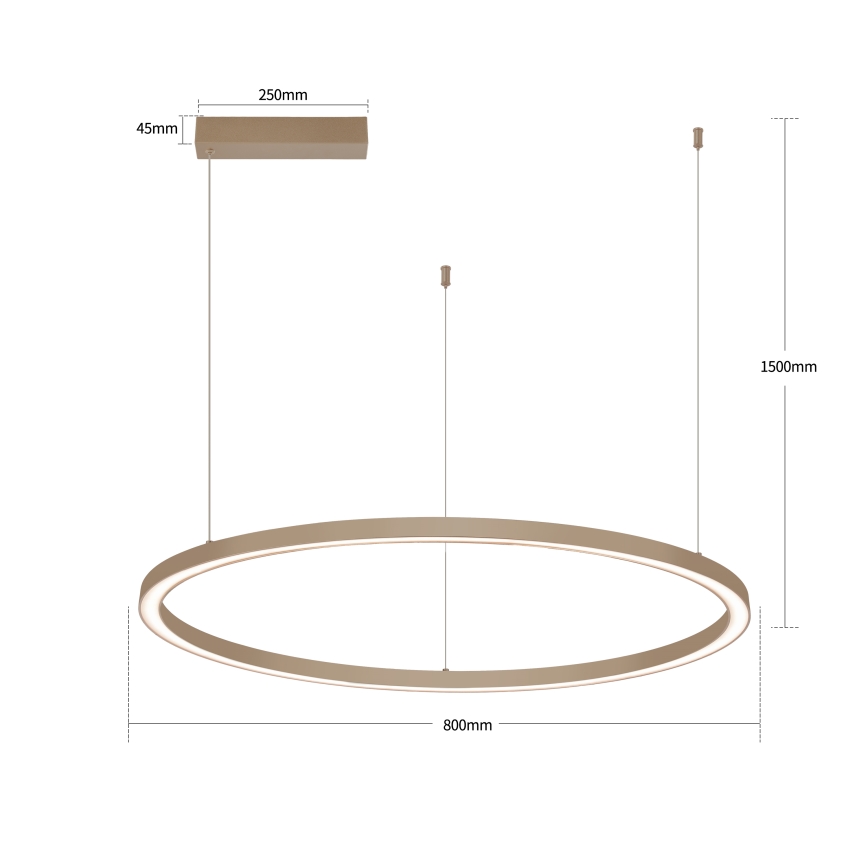 BRILAGI - LED stmievateľný luster na lanku PORTOFINO LED/60W/230V 3000-6000K pr. 80 cm béžový + diaľkové ovládanie