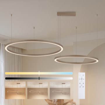 Brilagi - LED Stmievateľný luster na lanku PORTOFINO LED/98W/230V 3000-6000K béžová + diaľkové ovládanie