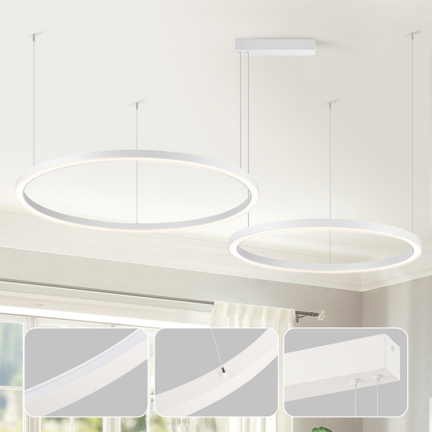 Brilagi - LED stmievateľný luster na lane PORTOFINO LED/98W/230V 3000-6000K biela + diaľkové ovládanie