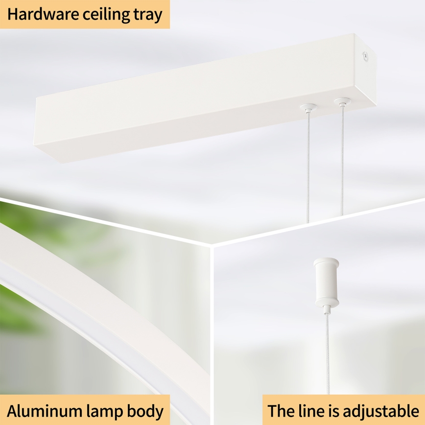 Brilagi - LED stmievateľný luster na lane PORTOFINO LED/98W/230V 3000-6000K biela + diaľkové ovládanie