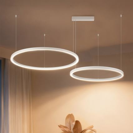 Brilagi - LED stmievateľný luster na lanku PORTOFINO LED/98W/230V 3000-6000K biela + diaľkové ovládanie