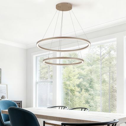 Brilagi - LED stmievateľný závesný luster PORTOFINO LED/98W/230V 3000-6000K pr. 80 cm béžový + diaľkové ovládanie