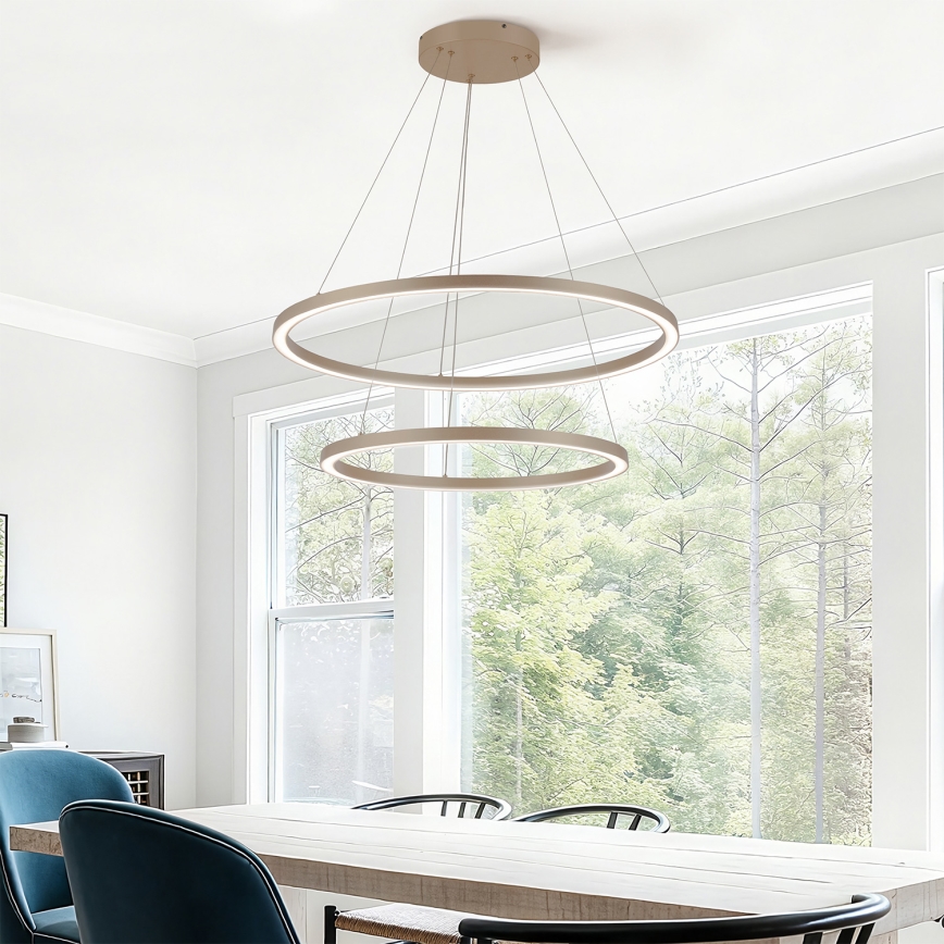 Brilagi - LED stmievateľný závesný luster PORTOFINO LED/98W/230V 3000-6000K pr. 80 cm béžový + diaľkové ovládanie