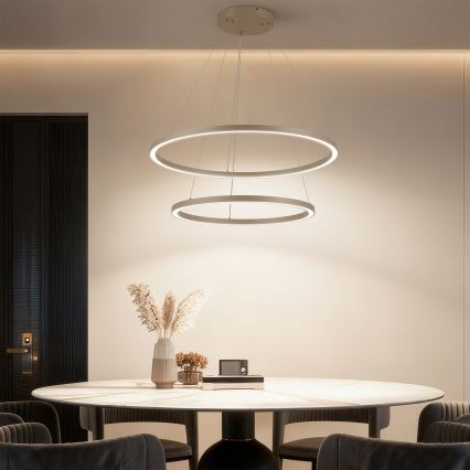 Brilagi - LED stmievateľný závesný luster PORTOFINO LED/98W/230V 3000-6000K pr. 80 cm béžový + diaľkové ovládanie