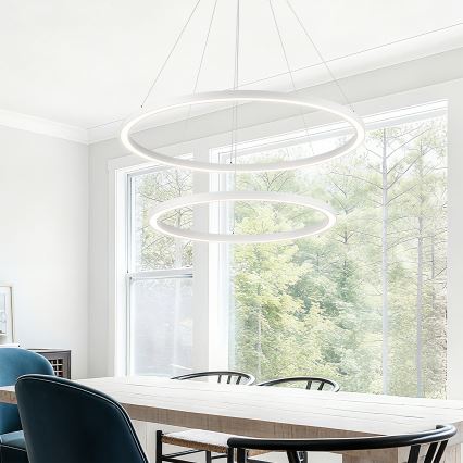 Brilagi - LED stmievateľný luster na lane PORTOFINO LED/98W/230V 3000-6000K pr. 80 cm biela + diaľkové ovládanie