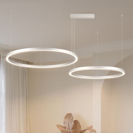 Brilagi - LED stmievateľný luster na lanku PORTOFINO LED/98W/230V 3000-6000K strieborný + diaľkové ovládanie