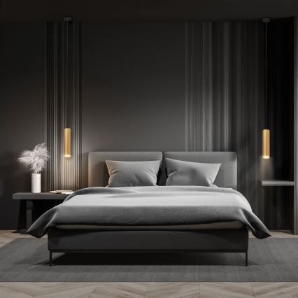 Brilagi - LED RGBW Stmievateľný závesný luster na lanku SELE 1xGU10/4,8W/230V 3000K čierna/zlatá + diaľkové ovládanie