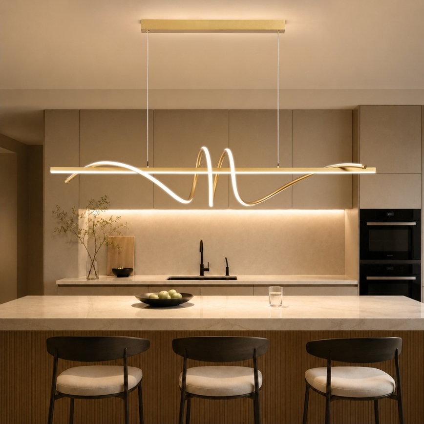 BRILAGI - LED stmievateľný luster na lane SIGNATURE LED/50W/230V 3000-6000K 120 cm zlatý + diaľkové ovládanie