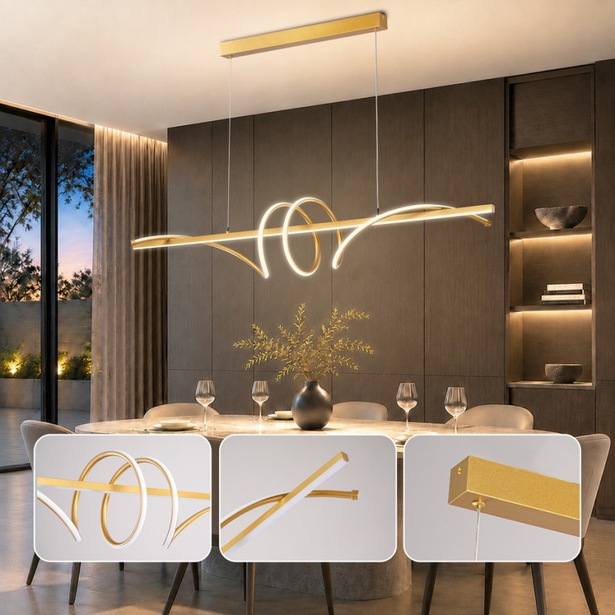 BRILAGI - LED stmievateľný luster na lane SIGNATURE LED/50W/230V 3000-6000K 120 cm zlatý + diaľkové ovládanie