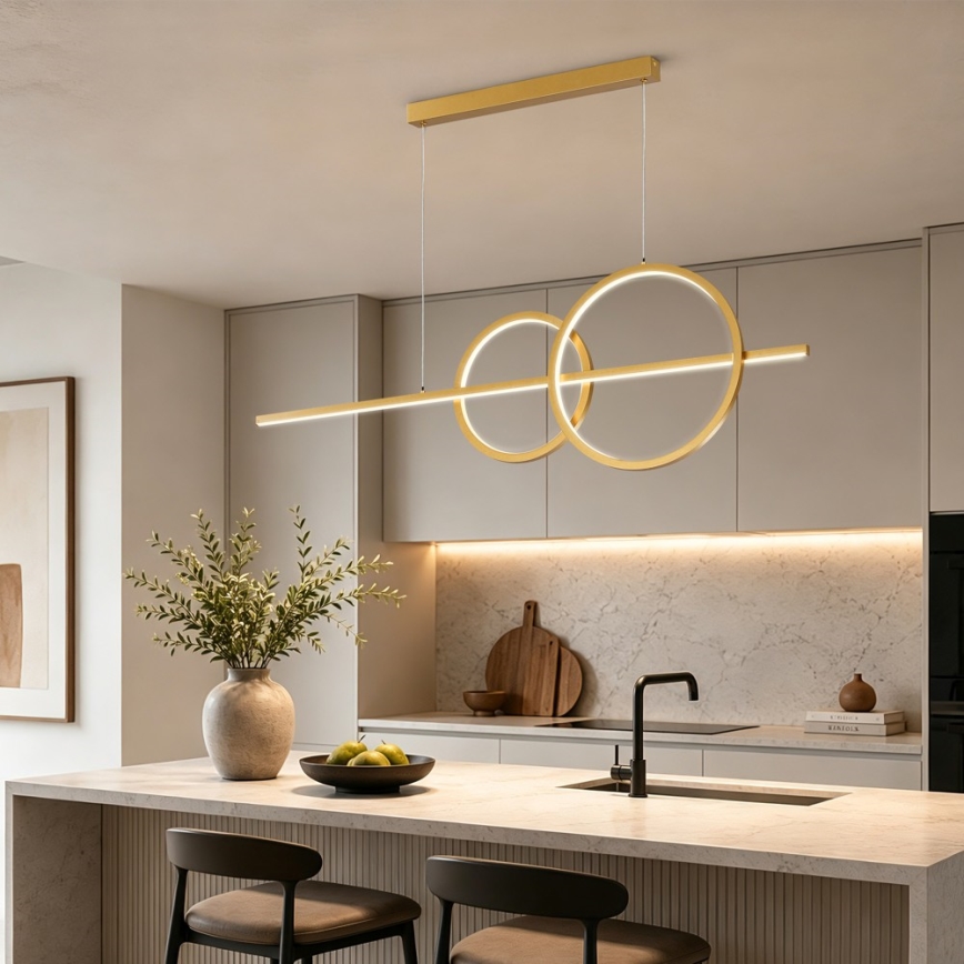 BRILAGI - LED stmievateľný luster na lankách SIGNATURE LED/53W/230V 3000-6000K 120 cm zlatá + diaľkové ovládanie