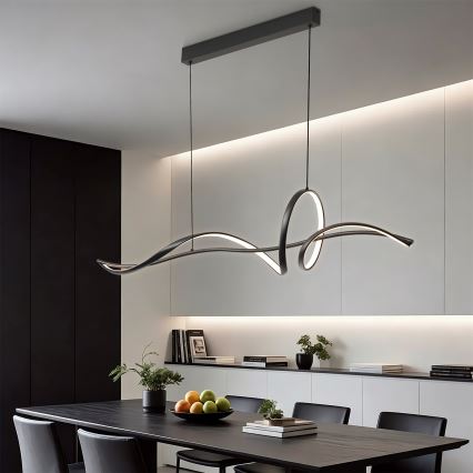 BRILAGI - LED stmievateľný luster na lanku SIGNATURE LED/55W/230V 3000-6000K 120x23 cm čierna + diaľkové ovládanie