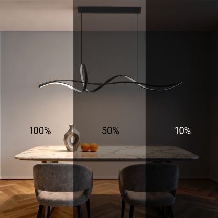 BRILAGI - LED stmievateľný luster na lanku SIGNATURE LED/55W/230V 3000-6000K 120x23 cm čierna + diaľkové ovládanie