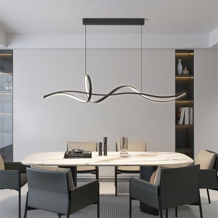 BRILAGI - LED stmievateľný luster na lanku SIGNATURE LED/55W/230V 3000-6000K 120x23 cm čierna + diaľkové ovládanie