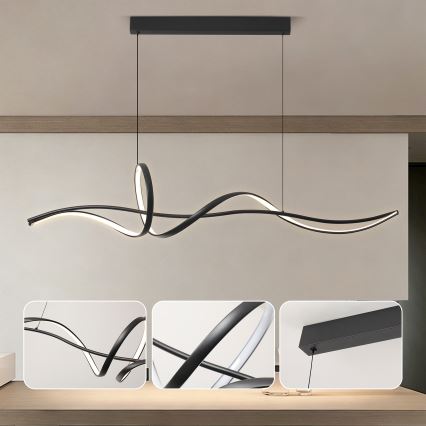 BRILAGI - LED stmievateľný luster na lanku SIGNATURE LED/55W/230V 3000-6000K 120x23 cm čierna + diaľkové ovládanie