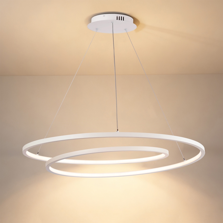 Brilagi - Stmievateľný LED luster na lanku TWISTER LED/105W/230V 3000-6000K priemer 100 cm biela + diaľkové ovládanie