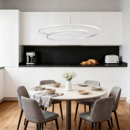 Brilagi - Stmievateľný LED luster na lanku TWISTER LED/105W/230V 3000-6000K priemer 100 cm biela + diaľkové ovládanie