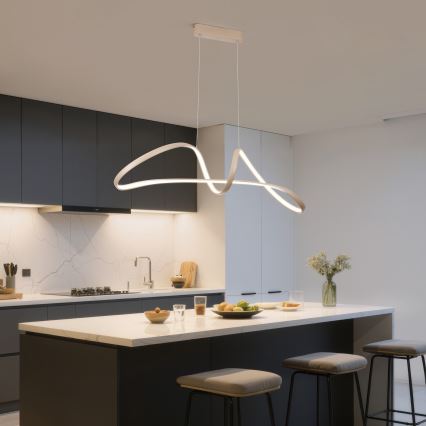 Brilagi - LED stmievateľný luster na lanku TWISTER LED/60W/230V 3000-6000K béžová + diaľkové ovládanie