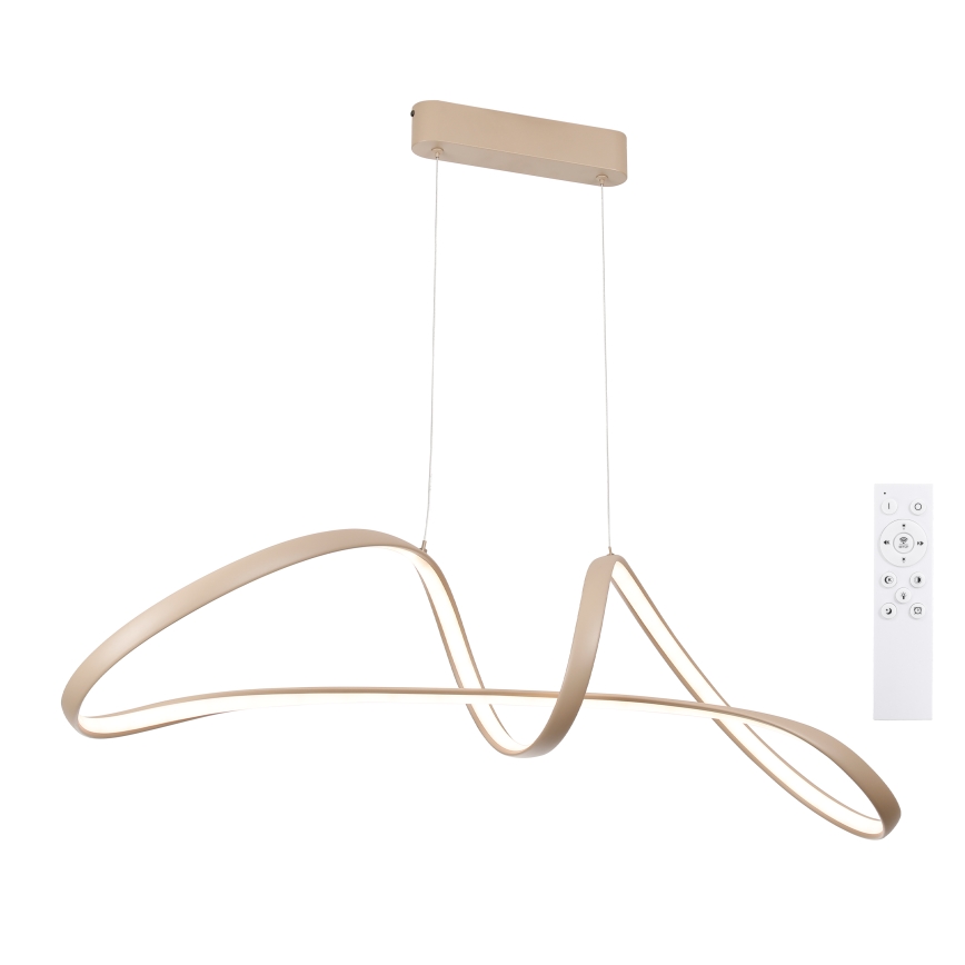 Brilagi - LED stmievateľný luster na lanku TWISTER LED/60W/230V 3000-6000K béžová + diaľkové ovládanie