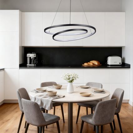 Brilagi - LED stmievateľný luster na lane TWISTER LED/75W/230V 3000-6000K priemer 70 cm čierna + diaľkové ovládanie