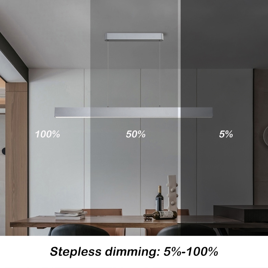 Brilagi - LED stmievateľný luster na lane SLEEKLINE SMART LED/40W/230V 3000-6000K Wi-Fi Tuya strieborná + diaľkové ovládanie