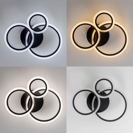 Brilagi - LED Stmievateľný prisadený luster ORBITS LED/40W/230V 3000-6500K čierna + diaľkové ovládanie