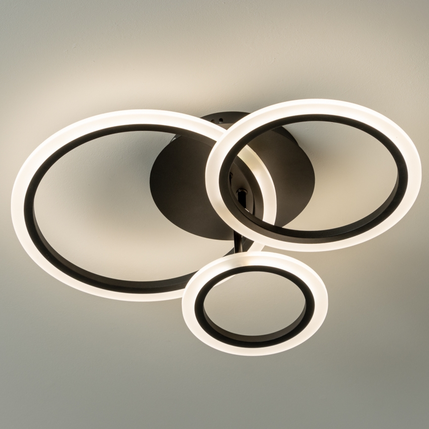 Brilagi - LED Stmievateľný prisadený luster ORBITS LED/40W/230V 3000-6500K čierna + diaľkové ovládanie