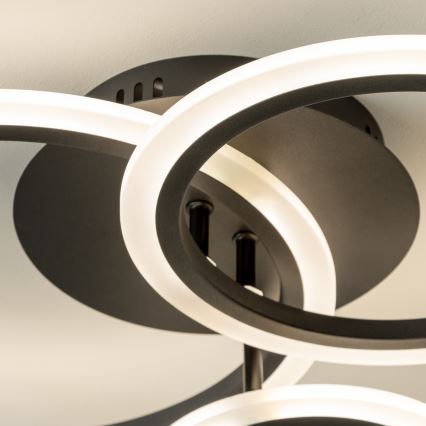Brilagi - LED Stmievateľný prisadený luster ORBITS LED/40W/230V 3000-6500K čierna + diaľkové ovládanie