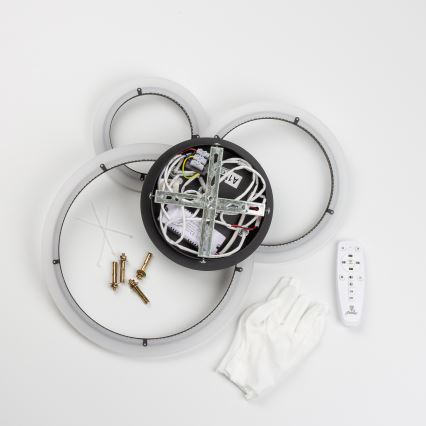 Brilagi - LED Stmievateľný prisadený luster ORBITS LED/40W/230V 3000-6500K čierna + diaľkové ovládanie