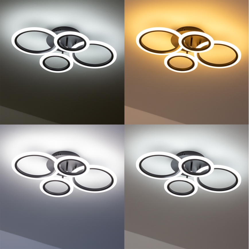 Brilagi - LED Stmievateľný prisadený luster ORBITS LED/50W/230V 3000-6500K antracit + diaľkové ovládanie
