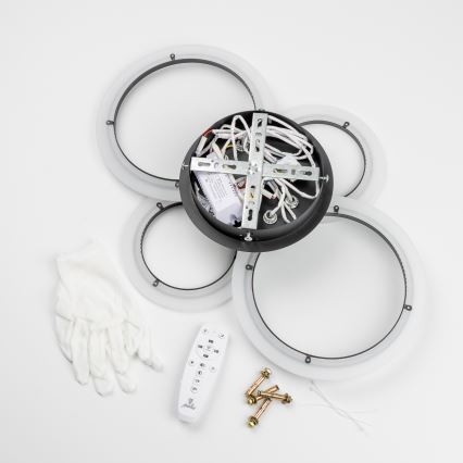 Brilagi - LED Stmievateľný prisadený luster ORBITS LED/50W/230V 3000-6500K antracit + diaľkové ovládanie