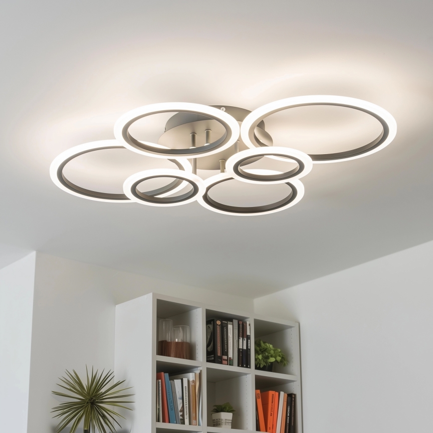 Brilagi - LED Stmievateľný prisadený luster ORBITS LED/85W/230V 3000-6500K antracit + diaľkové ovládanie