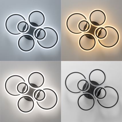 Brilagi - LED Stmievateľný prisadený luster ORBITS LED/85W/230V 3000-6500K antracit + diaľkové ovládanie
