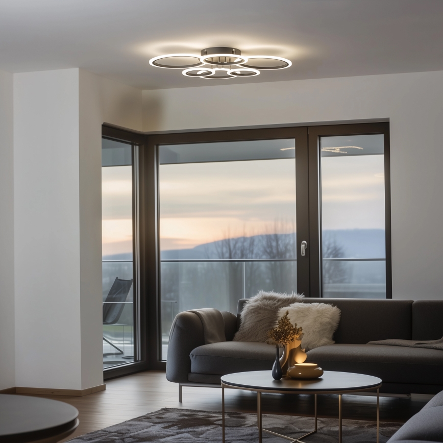 Brilagi - LED Stmievateľný prisadený luster ORBITS LED/85W/230V 3000-6500K antracit + diaľkové ovládanie