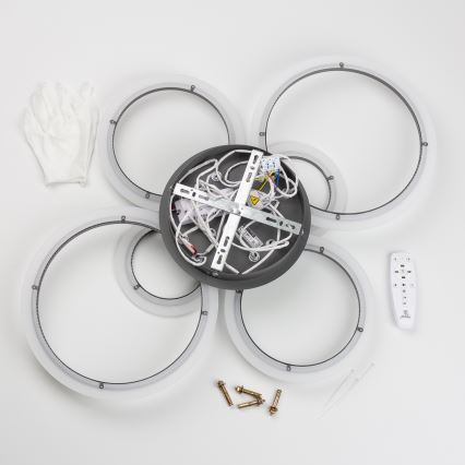 Brilagi - LED Stmievateľný prisadený luster ORBITS LED/85W/230V 3000-6500K antracit + diaľkové ovládanie