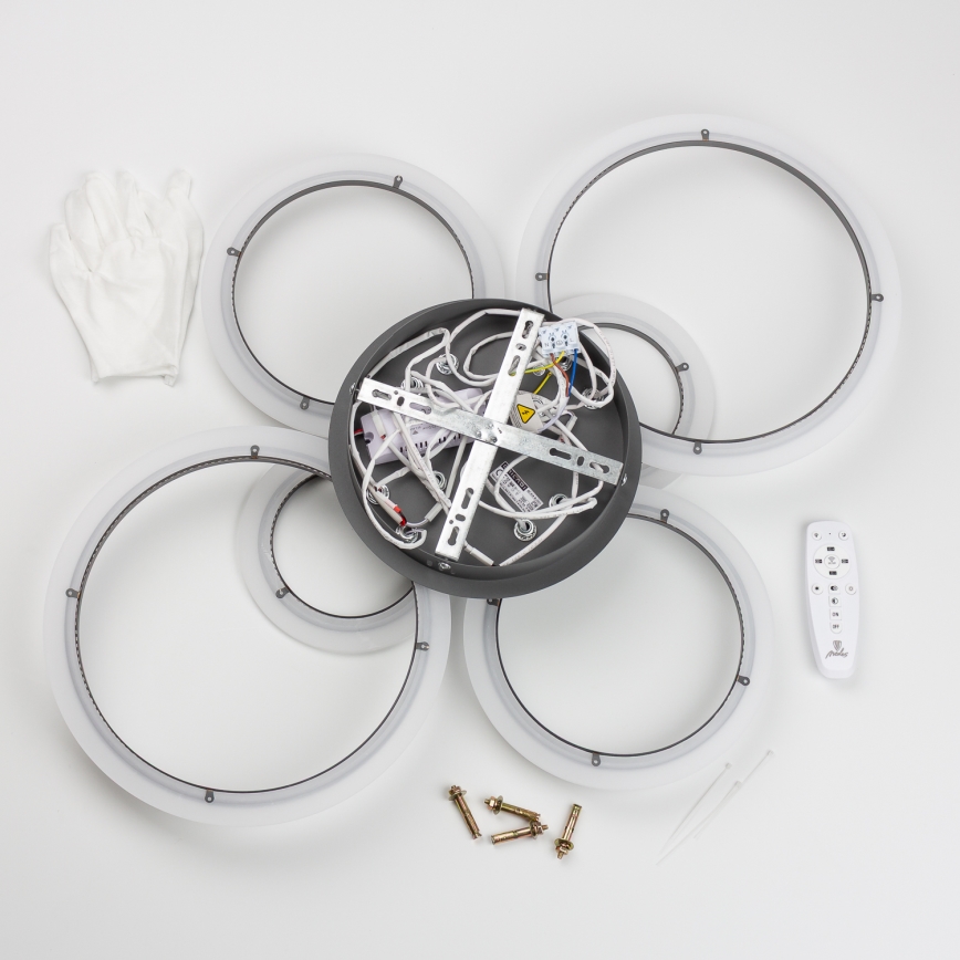 Brilagi - LED Stmievateľný prisadený luster ORBITS LED/85W/230V 3000-6500K antracit + diaľkové ovládanie