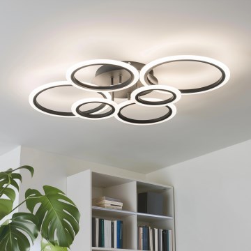 Brilagi - LED Stmievateľný prisadený luster ORBITS LED/85W/230V 3000-6500K čierna + diaľkové ovládanie