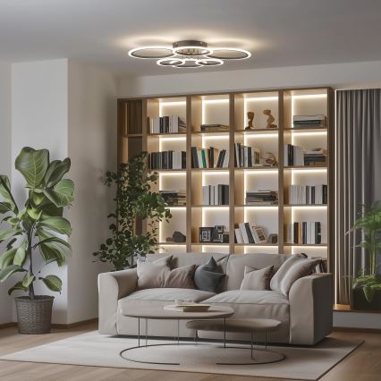 Brilagi - LED Stmievateľný prisadený luster ORBITS LED/85W/230V 3000-6500K čierna + diaľkové ovládanie